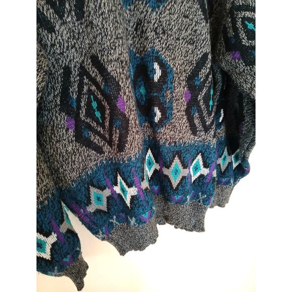 Vintage Nuovo new forces 80s abstract gray and blue sweater - Picture 4 of 4